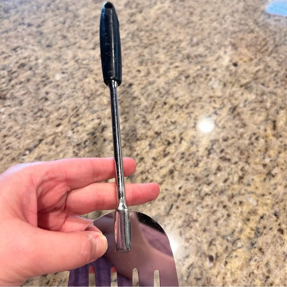 Vintage EKCO 13.5”‎ Slotted Spatula Chromium Plated USA w/ Nylon Handle